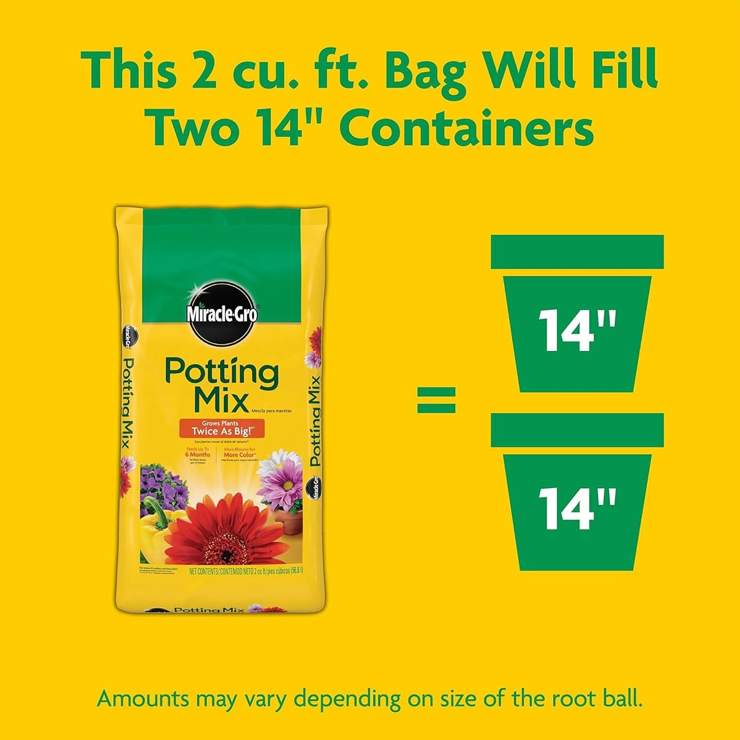image:imageMiracleGro 2 Cu Ft Potting Mix and 24Pack Indoor Plant Food SpikesPotting Mix and Plant Food Bundle