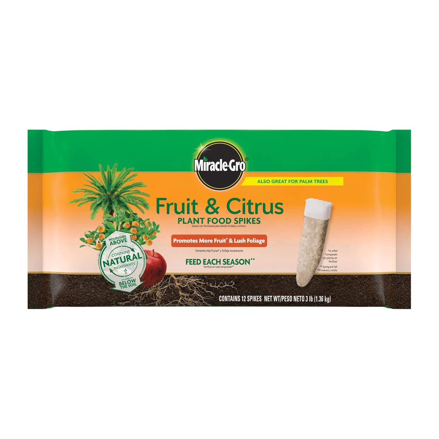 image:imageMiracleGro Fruit amp Citrus Plant Food Spikes 12 Spikes 3 lbBundle