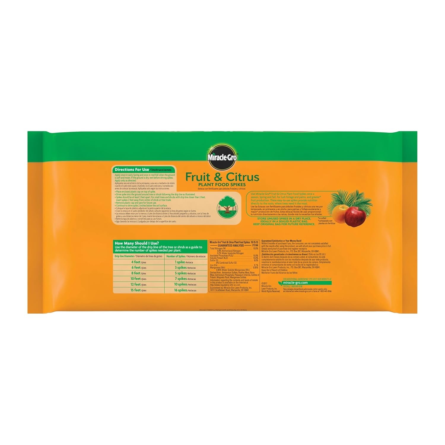image:imageMiracleGro Fruit amp Citrus Plant Food Spikes 12 Spikes 3 lbBundle