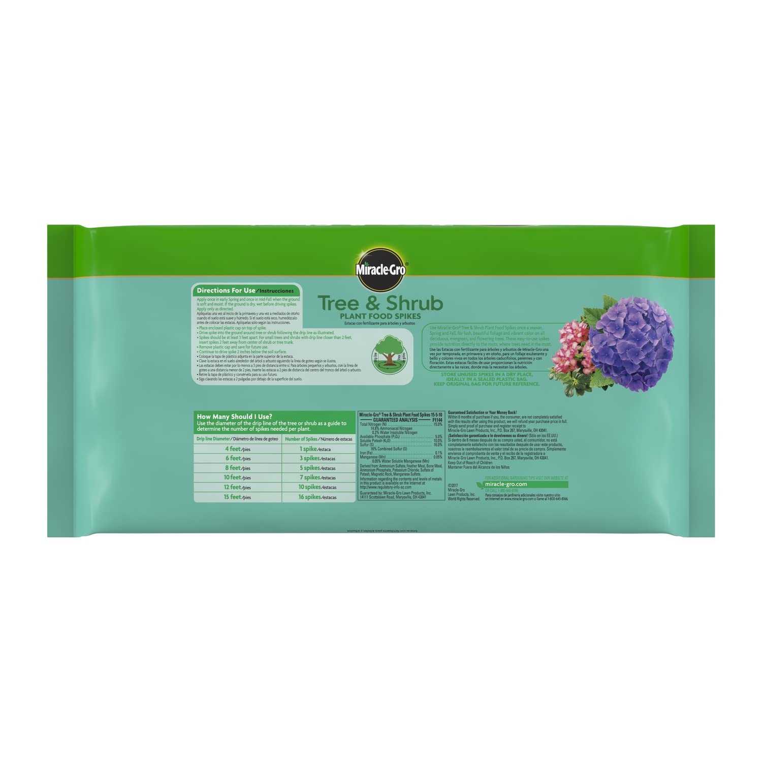 image:imageMiracleGro Fruit amp Citrus Plant Food Spikes 12 Spikes 3 lbTree Shrub 2Pack