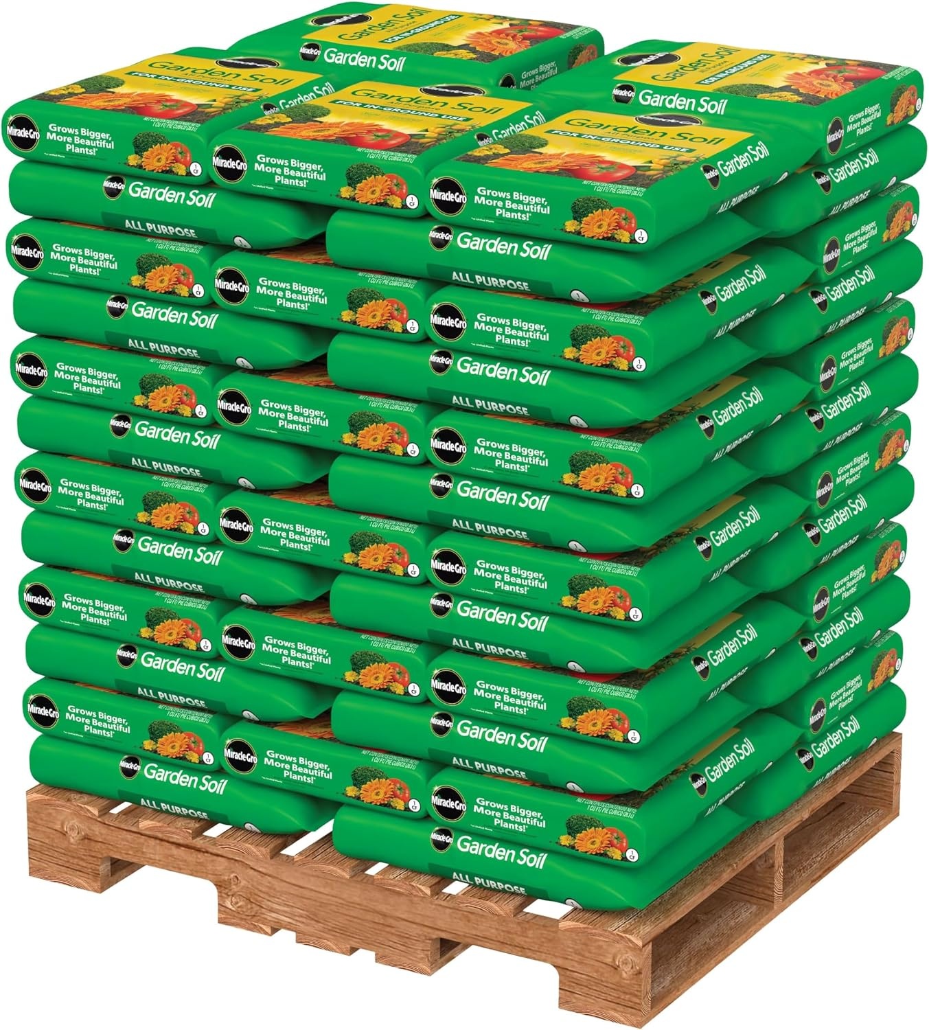 image:imageMiracleGro Garden Soil All Purpose Bulk Pallet for InGround Use Feeds up to 3 Months Amends Vegetable Flower and Plant Beds 1 cu ft Bags Pallet of 60Pallet