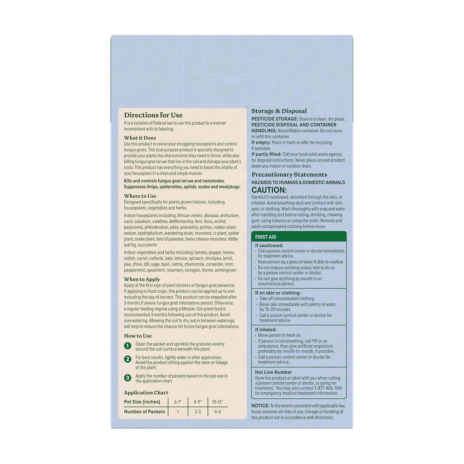 image:imageMiracleGro Plant Care Gnat Control Plant Food 4 PacketsGnat Control Plant Food