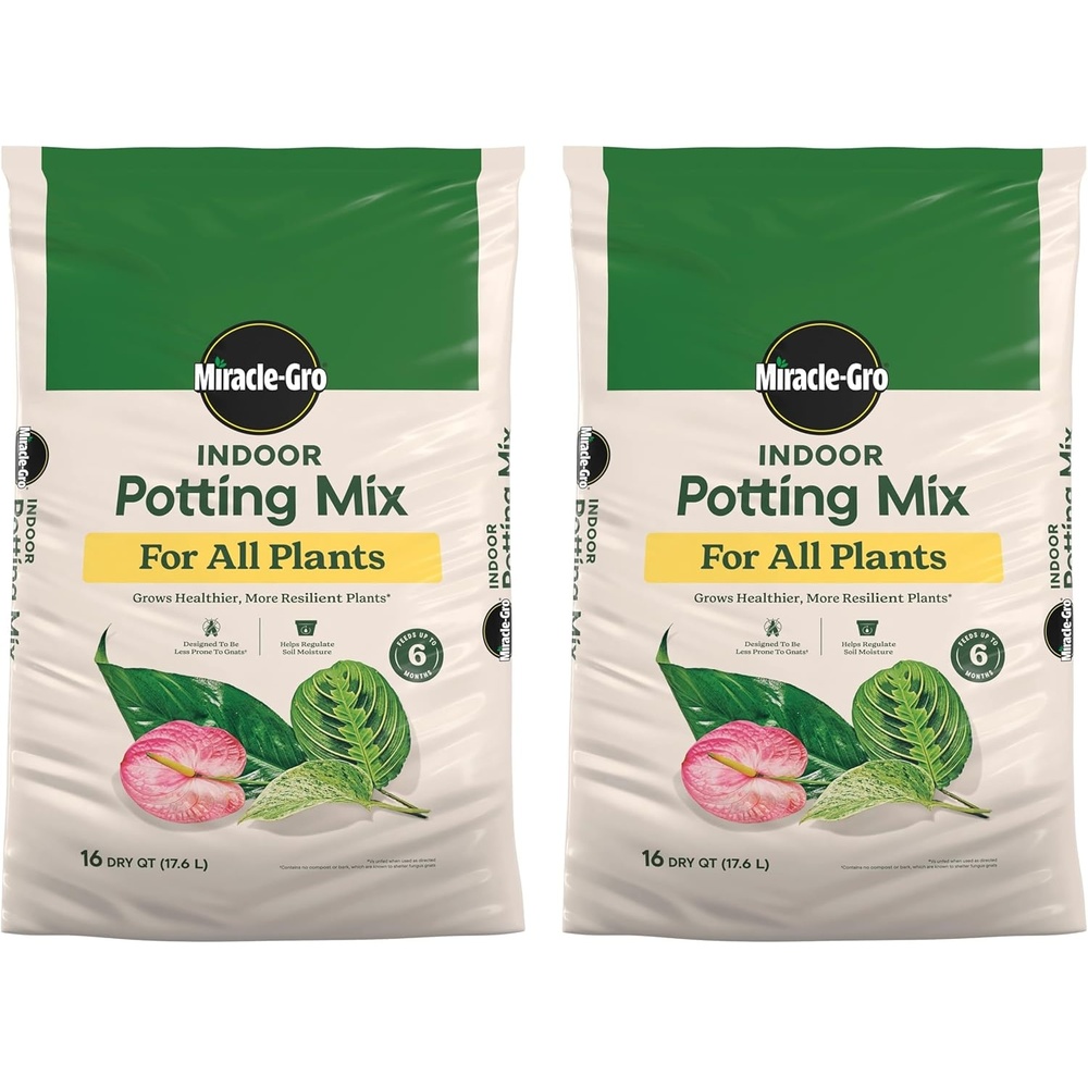 image:imageMiracleGro Indoor Potting Mix for All Plants 16 qt 2Pack16 qt 2Pack