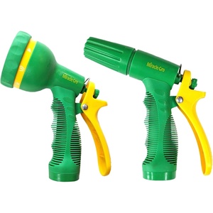 Miracle-Gro 9-Pattern Garden Hose Nozzle – Heavy-Duty, High-Pressure Hose Nozzle with Ergonomic Grip and Adjustable Spray Settings for Gardening, Cleaning, and Outdoor Use(Straight Spray & Adjustable Hose Nozzle Set)